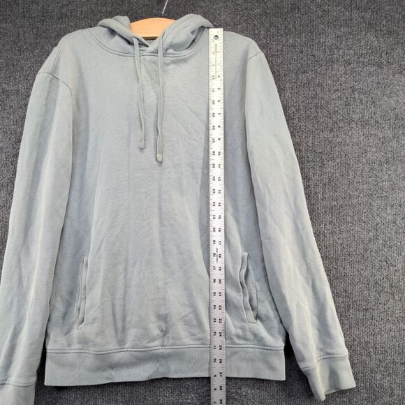 AllSaints Men's Drawstring Hoodie Medium Long Sleeve Blue Embroidered Cotton - Picture 13 of 15